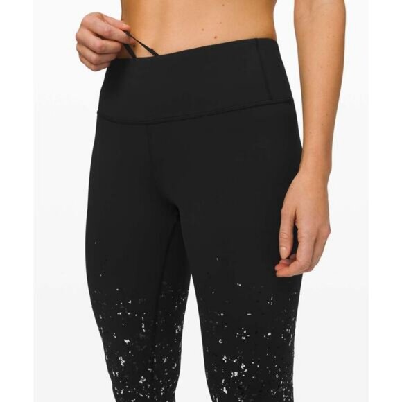 LULULEMON Special Edition Speed Wunder Tight 28" Speckle Shine Size 4 Deep Coal - Picture 2 of 10